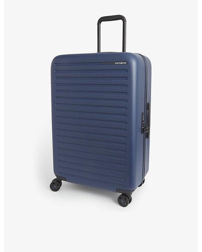 Samsonite Vy Sam Stackd Spinner Hard Case 4 Wheel Shell Cabin Suitcase - Blue