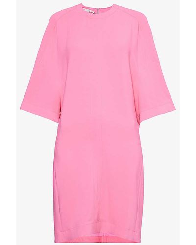 Stella McCartney Cape-effect Draped Crepe Mini Dress - Pink