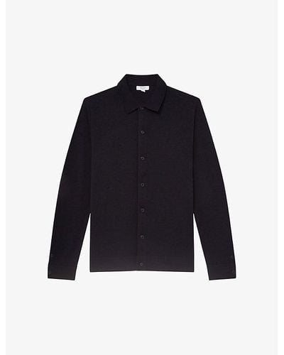 Reiss Forbes Buttoned Wool Cardigan X - Blue