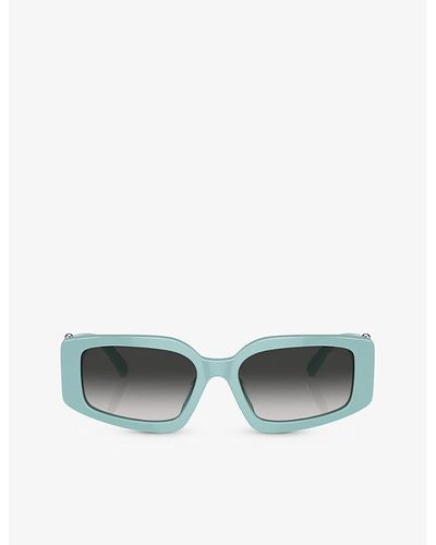Tiffany & Co. Tf4208u Steve Mcqueen Rectangle-frame Acetate Sunglasses - Green