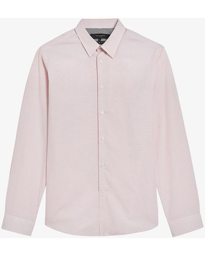Ted Baker Padarss Slim-fit Cotton Shirt - Pink