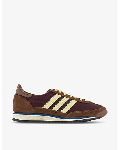 adidas Sl 72 Suede And Mesh Low-top Sneakers - Brown