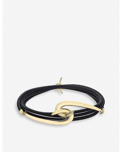Shaun Leane Hook Gold-plated Vermeil Silver And Leather Bracelet - Blue