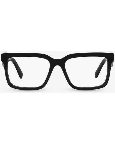 Prada Pr 10yv Rectangle-frame Acetate Eyeglasses - Black
