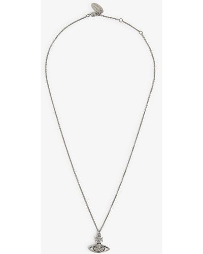 Vivienne Westwood Sorada Bas Relief Brass And Swarovski Crystal Pendant Necklace - Metallic
