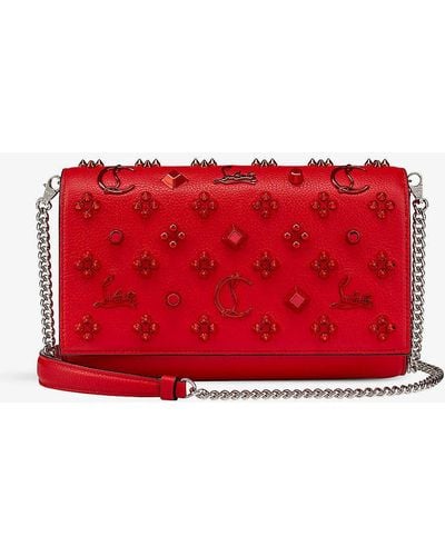 Christian Louboutin Paloma Nthesky Leather Clutch Bag - Red