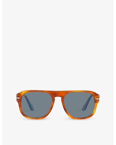 Persol Po3310s Jean Tortoiseshell-effect Pilot-frame Acetate Sunglasses - Blue