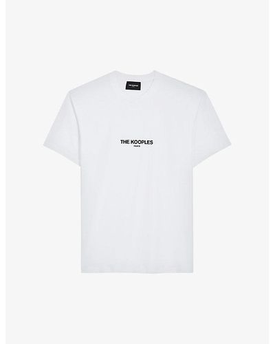 The Kooples Brand-print Cotton T-shirt - White