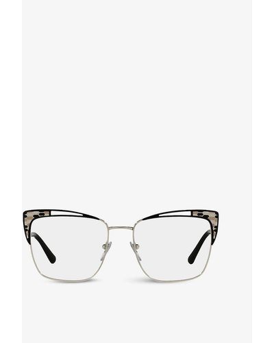 BVLGARI Bv2230 Cat-eye Metal Optical Glasses - White