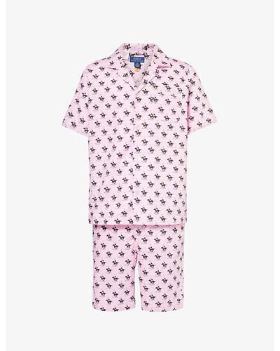 Polo Ralph Lauren Graphic-print Regular-fit Cotton Pajamas Xx - Pink