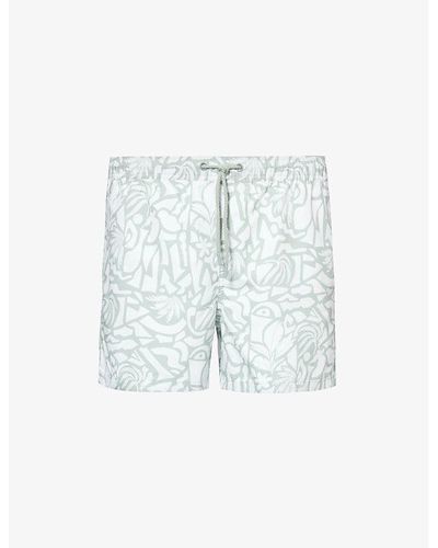 Björn Borg Abstract-print Recycled-polyester Swim Shorts - Blue