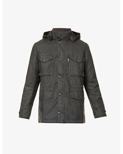 Barbour Winter Sapper Funnel-neck Regular-fit Waxed-cotton Jacket X - Gray