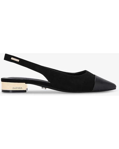 Carvela Kurt Geiger Amelia Sling-back Faux-leather Court Shoes - Black