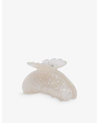 SUI AVA Helen Reflects Rhinestone-embellished Acrylic Claw Clip - White