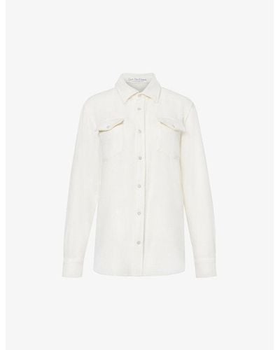 God's True Cashmere Unisex Embellished Cashmere Shirt - White