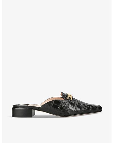 Tom Ford Whitney Croc-embossed Leather Slippers - Black