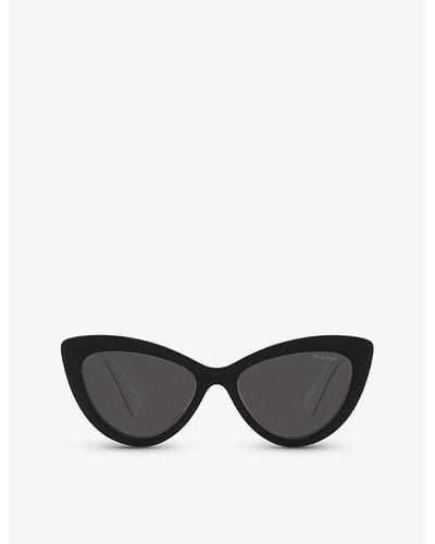 Miu Miu Mu 04ys Cat-eye Acetate Sunglasses - Black