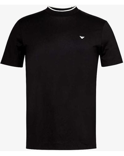 Emporio Armani Logo-print Relaxed-fit Cotton-jersey T-shirt Xx - Black