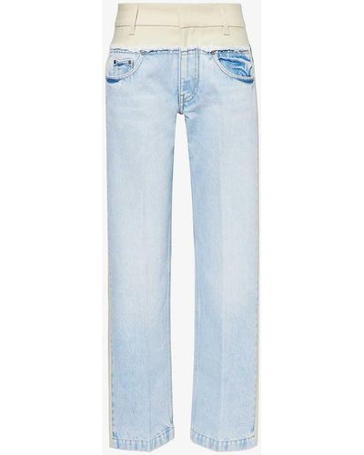 Stella McCartney Contrast-panel Side-stripe Straight-leg Jeans - Blue