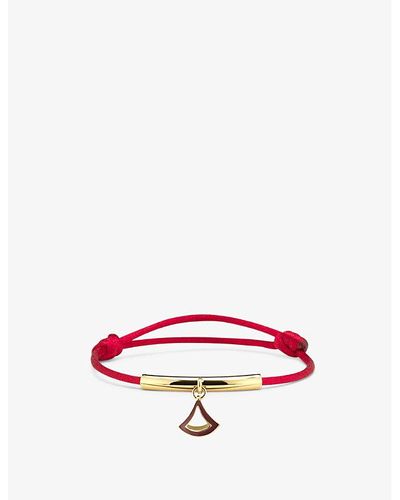 BVLGARI Divas' Dream Gold-plated Brass, Enamel And Cord Bracelet - Red