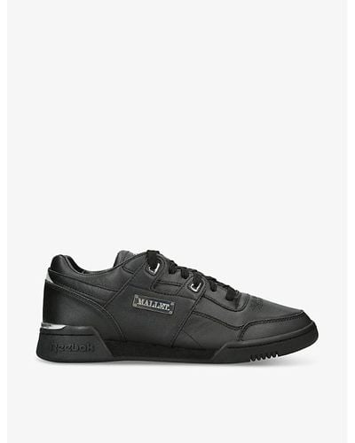 Mallet X Reebok Brand-patch Leather Low-top Sneakers - Black