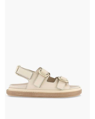 Alohas Harper Buckle-straps Leather Sandals - Natural
