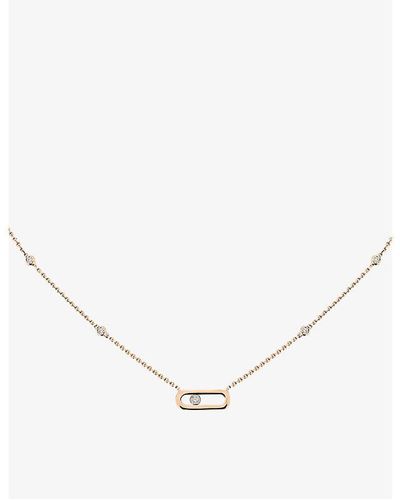 Messika Move Uno 18ct Rose-gold And 0.10ct Diamond Necklace - Natural