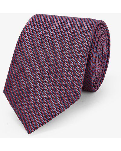 HUGO Geometric-print Silk Tie - Multicolour