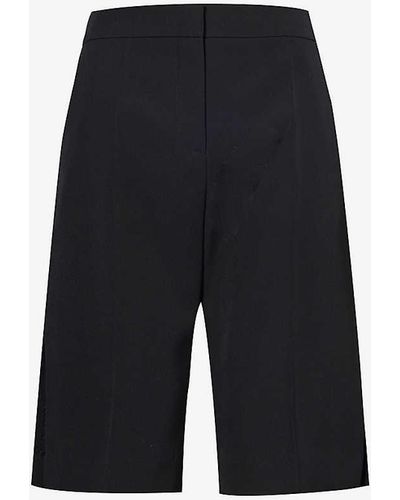 Givenchy Straight-leg Mid-rise Wool Shorts - Blue