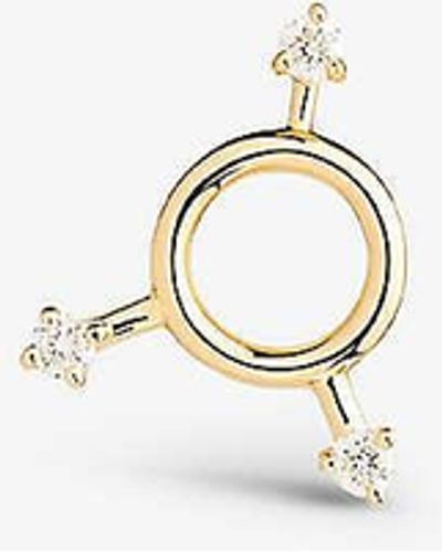 The Alkemistry Ruifier Scintilla Sol 18ct Yellow-gold And 0.03ct Diamond Stud Earring - White