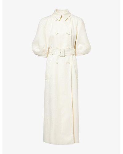 Gabriela Hearst Iona Double-breasted Linen Maxi Dress - White
