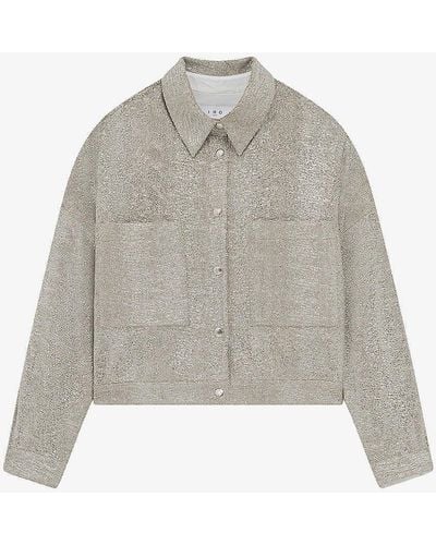 IRO Suzel Cropped Jersey Jacket - Grey