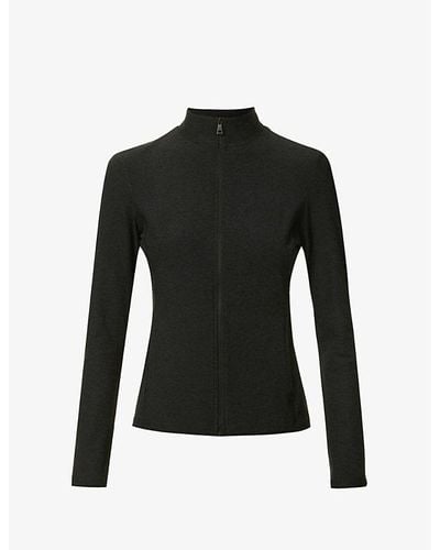 Beyond Yoga Spacedye High-neck Stretch-woven Jacket - Black