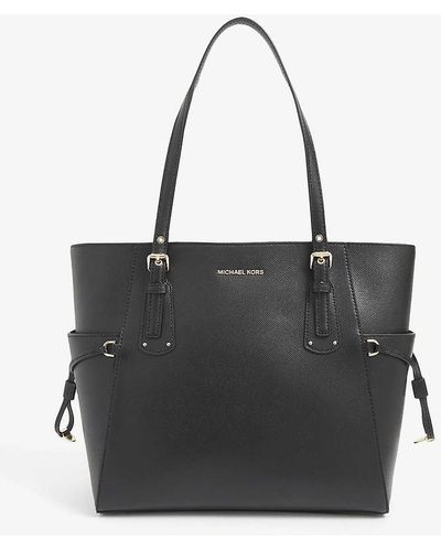 MICHAEL Michael Kors Voyager Leather Tote Bag - Black