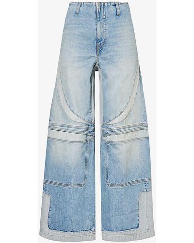 Amiri P5 baggy Brand-patch Wide-leg Mid-rise Jeans - Blue