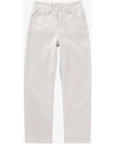 IKKS Slouchy Cropped-leg Mid-rise Stretch-denim Jeans - White
