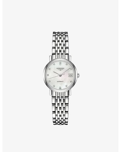 Longines L4.309.4.87.6 Elegant Collection Stainless-steel 0.026ct Round-cut Diamond Automatic Watch - White