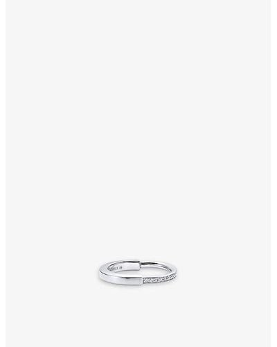 Tiffany & Co. Tiffany Lock 18ct White-gold And 0.17ct Round-brilliant Diamond Ring 10.