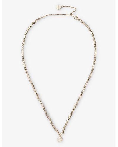 The White Company Matte Beaded -plated Brass Pendant Necklace - Metallic