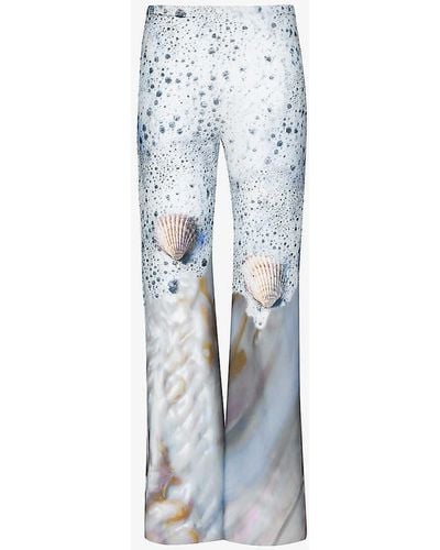 DI PETSA Sea Foam High-rise Stretch Recycled-polyester leggings - White