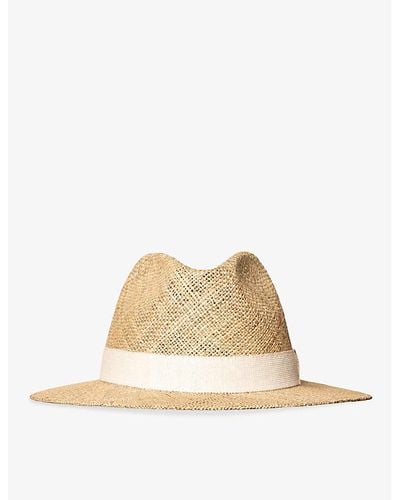 Eton Contrast-trim Wide-brim Straw Hat - Natural