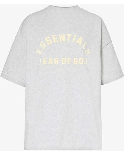 Fear of God ESSENTIALS Essentials Brand-embossed Cotton-jersey T-shirt X - White
