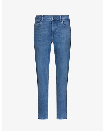 7 For All Mankind Slimmy Tapered Luxe Performance Plus Slim-fit Tapered Jeans - Blue