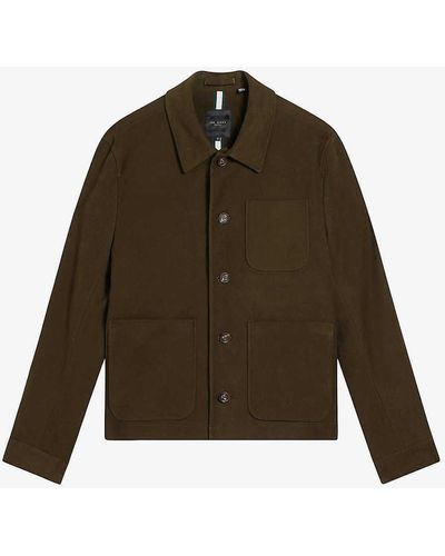 Ted Baker Rufusj Three-pocket Stretch-cotton Jacket - Brown