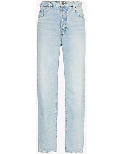 FRAME Le Mec Straight-leg High-rise Recycled-cotton Jeans - Blue