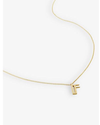 Monica Vinader F Letter-charm 18ct Yellow -plated Vermeil Recycled Sterling-silver Pendant Necklace - Natural