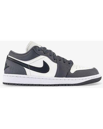 Nike Air Jordan 1 Low Panelled Leather Low-top Trainers - White