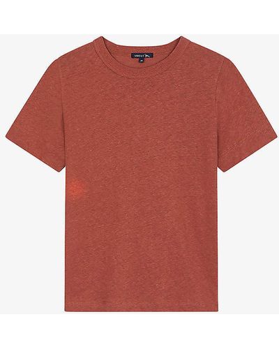 Soeur Cyril Round-neck Cotton And Linen-blend T-shirt - Red