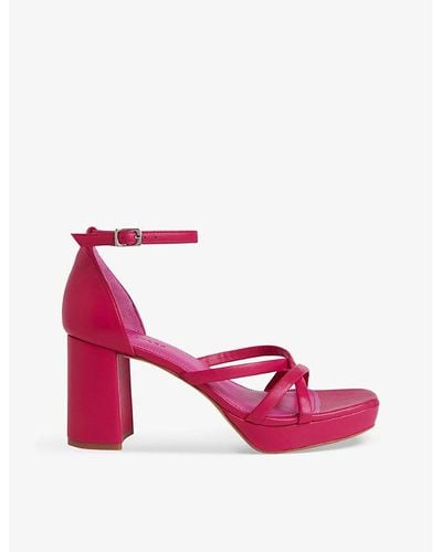Whistles Selene Platform Block-heel Leather Sandals - Pink