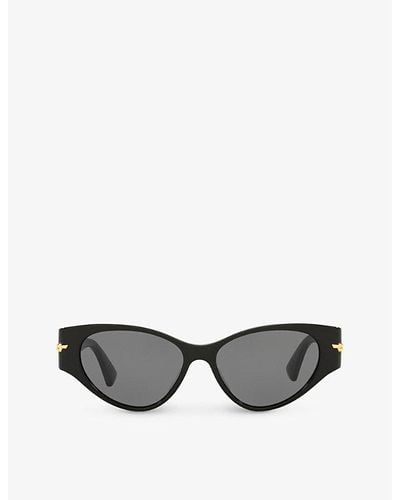 Bottega Veneta Bv1002s Cat-eye Acetate Sunglasses - Black